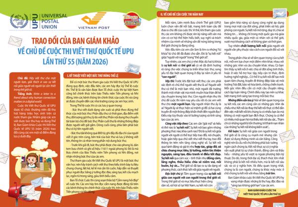 Triển khai Cuộc thi Viết thư Quốc tế UPU lần thứ 55