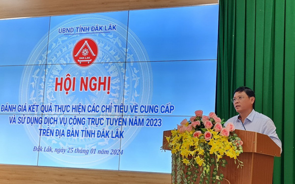 Hội nghị đánh giá kết quả thực hiện các chỉ tiêu về cung cấp và sử dụng dịch vụ công trực tuyến năm 2023 trên địa bàn tỉnh Đắk Lắk