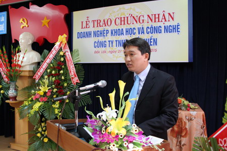 Ông Nguyễn Hải Ninh - Phó Chủ tịch UBND tỉnh Đắk Lắk phát biểu tại buổi lễ.