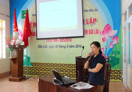 K.S Nghiêm Thị Minh Thu – Giám đốc TTUD, chủ nhiệm nhiệm vụ báo cáo kết quả thực hiện