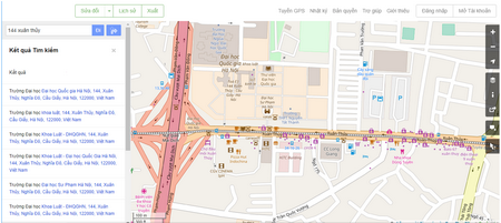 Giao diện của hệ thống Bản đồ số Việt Nam VNMap