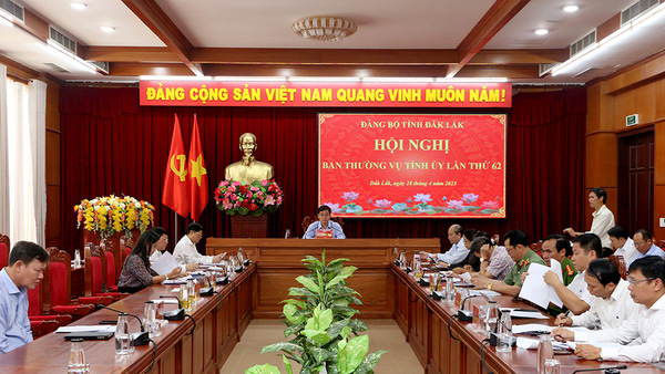 Hội nghị Ban Thường vụ Tỉnh ủy lần thứ 62