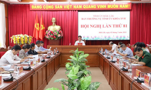 Hội nghị Ban Thường vụ Tỉnh ủy định kỳ lần thứ 81