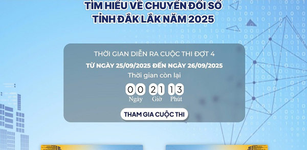 Kết quả Đợt 3 Cuộc thi trắc nghiệm tìm hiểu về Chuyển đổi số tỉnh Đắk Lắk