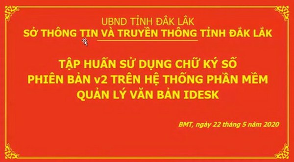 Tập huấn trực tuyến sử dụng chữ ký số chuyên dùng Chính phủ phiên bản 2.0