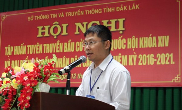 Hội nghị tập huấn tuyên truyền bầu cử đại biểu Quốc hội khóa XIV và đại biểu HĐND các cấp nhiệm kỳ 2016 - 2021