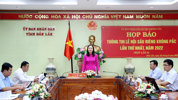 Họp báo thông tin Lễ hội Sầu riêng Krông Pắc lần thứ Nhất năm 2022