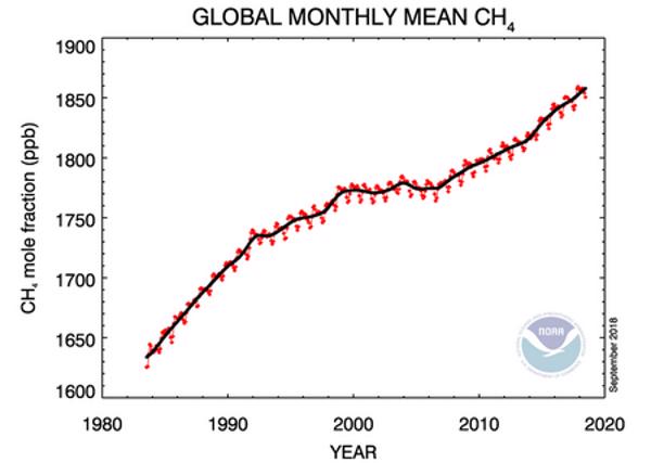 Nồng độ methane trong khí quyển tăng đột biến