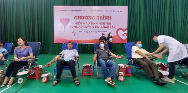 Chương trình hiến máu tình nguyện trong công nhân viên chức lao động tỉnh Đắk Lắk