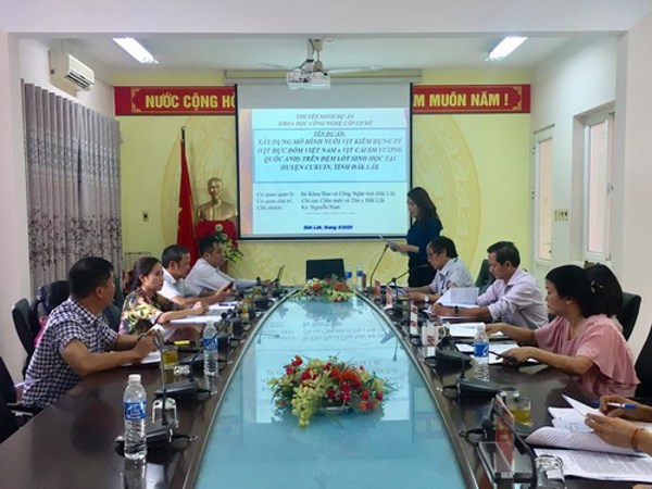 Hội đồng KH&CN tư vấn, giao trực tiếp đề tài cấp cơ sở: Xây dựng mô hình vịt kiêm dụng PT trên đệm lót sinh học tại huyện Cư Kuin, tỉnh Đắk Lắk