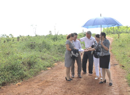 oàn thường trực huyện ủy Krông Búk và lãnh đạo Sở KH&CN kết hợp đi khảo sát khu đất được cấp nhằm sử dụng cho việc nghiên cứu ứng dụng KH&CN