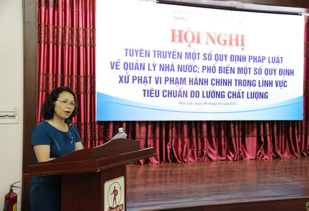 Bà Lê Thị Thành – Phó Giám đốc Sở KH&CN phát biểu khai mạc Hội nghị