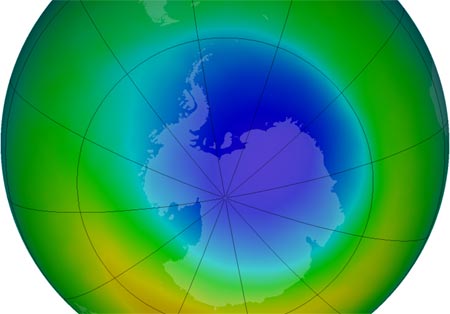 Khu vực lỗ thủng ozone, tính đến tháng 10/2013.